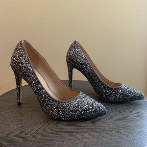 Mix No.6 Silver Sparkle Pump Heels. Size 6.5, only worn twice!